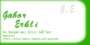 gabor erkli business card